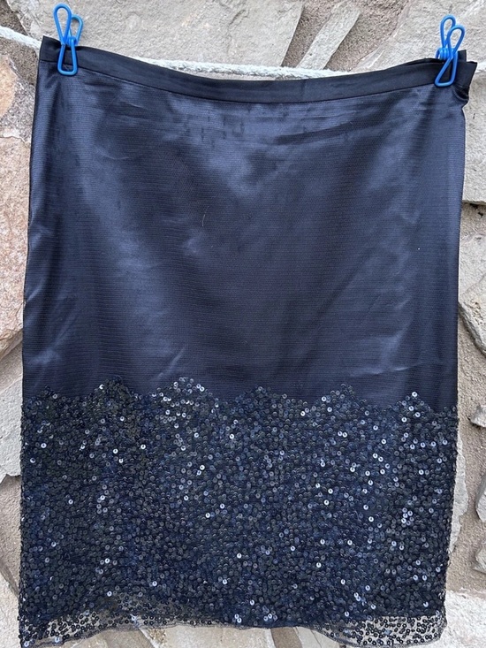 ECI Dresses & Skirts - E.C.I. Black Sheer Mesh Overlay Short Skirt Medium Sequin Embellishments